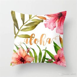 Flower Letter Pillow Cover Automobile Sofa Home Pillow Cushion Olive Branch Green Leaf Flos Daturae Pillow Case 3 6tq A1