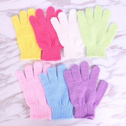 Shower Bath Gloves Candy Colour Exfoliating Wash Skin Spa Massage Scrub Body Scrubber Glove Highly Textured Surface Soft bathing gloves