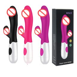 30 Speed Dual Vibration G-spot Vibrator Silicone Rabbit Vibrators Waterproof Dildo Massager Sex Toy Sex Products Pink Purple Free by DHL