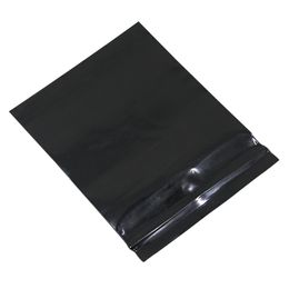 Black Plastic Zip Lock Bag Resealable Food Grocery Ziplock Packaging Bag Electronics Party Crafts Reclosable Storage Packing Bag