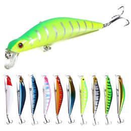 Newup 10PCS 11cm 14.3g Fishing Lure Quality Minnow Lure 3D Eyes Plastic Hard Bait Artificial Jig Wobblers Crankbait Fishing