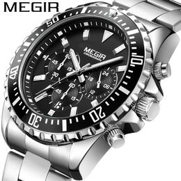 Mei gainer megir Multi-Function Watches Mens Fashion Sports Business Calendar Luminous Watch Quartz Watch 2064