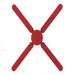 Silicone Cross Shape Pot Placemat Coaster Foldable Heat Insulation Table Mat