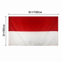 Indonesia Flag 3X5FT ,90x150cm Hanging Double Stitched Double Stitched Outdoor Indoor Usage Drop shipping, Custom 3x5ft Flags