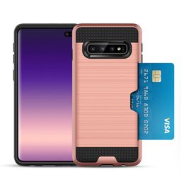Card Slot Holder Cover Rugged Phone Case for iPhone XS MAX XR 8 plus/Samsung S9/S9 Plus/S10/S10E/S10 Plus