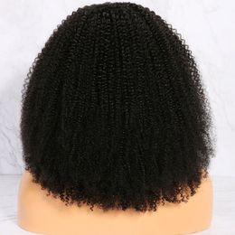 Mongolian Human Hair Lace Front Wig Afro Kinky Curly Wigs for Black Women 130% Density coily frontal DIVA1