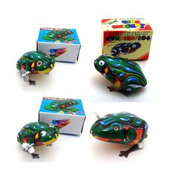 Creative Cartoon Winding-upTin Toys, Clockwork Tinplate Frog, Nostalgic Ornament, for Kid' Party Birthday Gifts, Collecting, Home Decoration