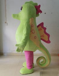 2018 High quality hot the green seahorse mascot costumes for adult hippocampi mascot costume suit