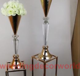 New style Tall Crystal Acrylic Flower Stand Flower Vase Table Centrepiece Wedding Decoration decor000122