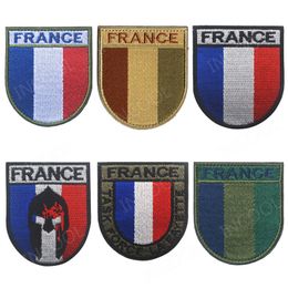 France Flag Embroidery Patch French Flags Military Morale Patches Tactical Combat Emblem Appliques Embroidered Badges Drop Ship