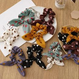 Rabbit Ear Hairband Mom Daughter Bow Headband Dot Parent Child Matching Headwear Elastic Headdress Hair Accessories 6 Colors DW5735