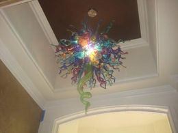 100% Mouth Blown CE UL Borosilicate Murano Glass Dale Chihuly Art Corridor Lighting Colourful Glass Chandelier