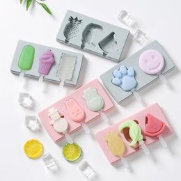 Silicone Ice Cream Molds Homemade DIY Popsicle Molds Ice Cream Maker Trays Fridge Frozen Holder Mould Kids Ice Cream Tools LX1717