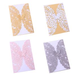 Wedding birthday invitation cards hollow cover pattern butterfly business marriage invitation holiday european style creative design