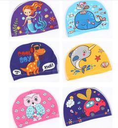 kids Swim Cap Hat kids Child Fabric Lycra 3Y-12Y cars animals cartoon designs Colourful