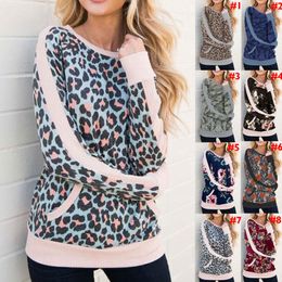 Leopard Patchwork Hoodie Women Long Sleeve Autumn Pullover Casual Tops Sweatshirt Streetwear Shirt Girls Hoodie 8 Colours LJJO7131