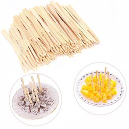 200 PCS Bamboo Disposable fruit fork Party Home Tableware Supplies Household Decor Catering Forks Fruit Stick Finger Pick XD23237