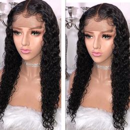 DIVA1 Curly Wig 360 Lace Frontal Wig Pre Plucked With Baby Hair Brazilian Deep Part 13x6 Lace Front Human Hair Wigs 130%density