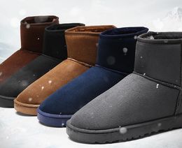 New Men Women Extra-large Faux Suede Snow Boots Winter Warm And Velvety Large Cotton Shoes 45 Couples Bread Shoes