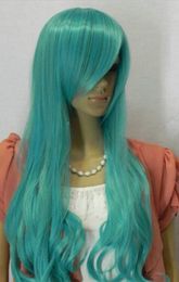 WIGLL Wholesale price Hot Sell TSC^^^ Type519 Cosplay cyan Blue Long Wavy heat resistant Wig