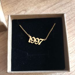 Women Men Custom Jewelry Personalized Old English Number Necklaces Wedding Anniversary Day Date Chain Pendant Birthday Gift BFF