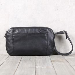 Designer-BJYL Men's handmade leather leather bags single shoulder oblique cross hand carrying Baotou layer cowhide casual bag