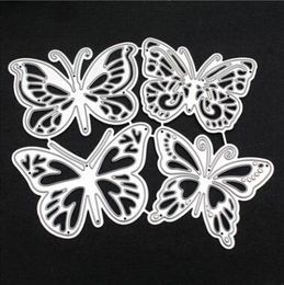 4pcs Pack Metal Cutting Dies Butterfly Background Frame DIY Scrapbooking Die Cuts Greeting Card Decor Embossing Folder Cut Xmas Gift