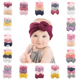 17 Styles Baby Girls Hairbands 3pcs/Set Bowknot Ball Donut Headbands Hair Turban Toddlers Children Kids Hair Accessories Party Gift