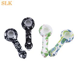 wholesale price smokeshop pipes glass bowl silicone smoking pipe glass oil burner water pipes Colourful hand smoking bongs 420