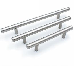 T Type Handles For Cupboard Door Drawer Wardrobe Shoe Cabinet Pulls Stainless Steel 3 Size Universal SN3283