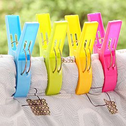 4Pcs Stronging Plastic Colour Clips Beach Towel Clamp To prevent the wind Clamp Clothes Pegs Drying Racks Retaining Clip258T