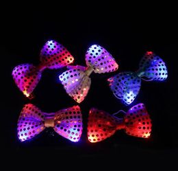 led bow tie kids adult Multicolor Bowknot flashing ties light up toys for party decoration