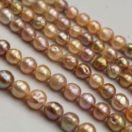 Wholesale Luxury Mixed Color Real Freshwater Baroque Pearl Beads 1 Strand 10mm Baroque Pearl Loose Beads Strands for Women Necklace Bracelet