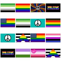 new Rainbow Flag 90x150cm American Gay and Gay pride Polyester Banner Flag Polyester Colorful Rainbow Flag For Decoration T2I51060