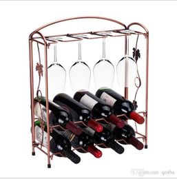 Staccabile Rack Vino Rosso Tazza Di Vetro Europeo Ferro Battuto Holder Pentole Dining Bar Fai Da Te Accessori Da Tavolo Wine Rack Organizzazione
