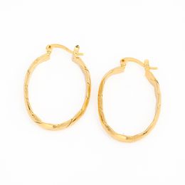 Trendy 24k Gold Plated Geometry Twist Hoop Earring Women Jewelry