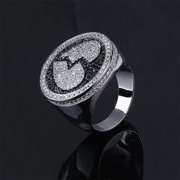 Ring Jewellery 18K White Gold Plated Hiphop Gold Rings Cubic Zirconia Mens Iced Out Hip Hop Ring