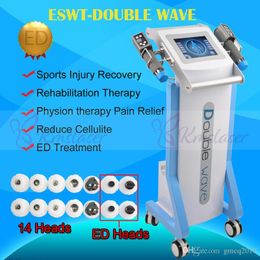 2 handles ESWT 45mm depth 14pieces transmitters vertical shockwave therapy machine shock wave Plantar Fasciitis ED treatment