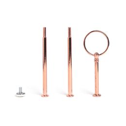 Rose Gold Metal Fitting Wedding Birthday 3 Tier Round Style Mixed Batch 100 Pcs Zinc Alloy Ring Hardware Cake Stand Handle