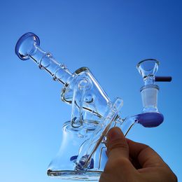 2020 Showerhead Water Pipes Recycler Percolator Water Glass Bongs Sidecar 14mm Female Joint With Bowl Oil Dab Rigs