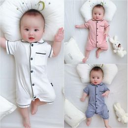 Baby Rompers Kids Boys Girls Jumpsuits Summer Home Casual Cotton Pyjamas Infant Doll Collar Climb Suits Onesies Newborn Nightwaer A937