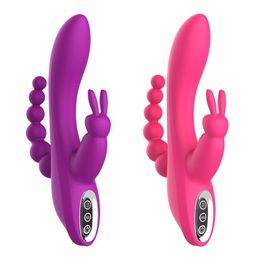 Rabbit Vibrator G Spot Dildo Vibrator Sex Toys for Woman 12 Speed USB Charging Anal Vibrator Clitoris Stimulator Vagina Massager Y200226
