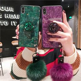 Diamond holder Marble Glitter bling phone case for Samsung S8 S9 S10 S20 PLUS S20 Ultra A20E A2 core NOTE10 PRO A21 A51 A71 A91 A01