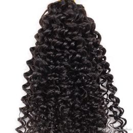 Elibess 3Bundles Kinky Curly Hair Weave 100% Human Hair Brazilian Virgin Hair weft