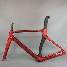 Seraph New Aero road bike frame TT-X3 carbon Fibre T800 custom red paint Matte BB86 Tyre 700X28c disc brake