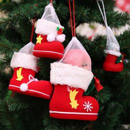 Mini Candy Boots Gift Shoes Merry Christmas Tree Decorations For Xmas Stocking Home Decor New Year WX9-1724