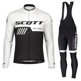 SCOTT Team cycling Jersey bib pants Suit men long sleeve mtb bicycle Outfits road bike clothing High Quality outdoor sportswear Y21031226