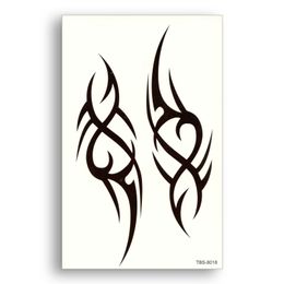 Waterproof Tattoo Stickers Black Tribe Symbol Half Sleeve Leg Temporary Tattoos Fake Totem Tattoo For Women Men Body Art Hebrew