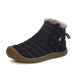 Designer- Men Solid Colour Slip On Snow Boots Antiskid Plus Size 35-48 Outdoor Waterproof Warm 913