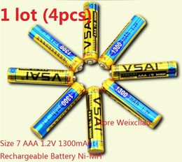 1.2v rechargeable batteries UK - 4pcs 1 lot Size 7 1.2V 1300mAh Ni-MH Rechargeable Battery 1.2 Volt Ni MH batteries free shipping
